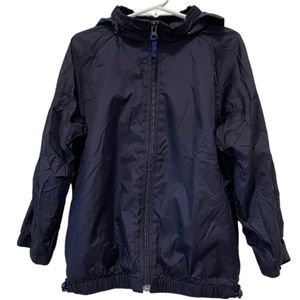 Gymboree Navy Blue Lightweight Raincoat Windbreaker with Convertible Hood Size 5
